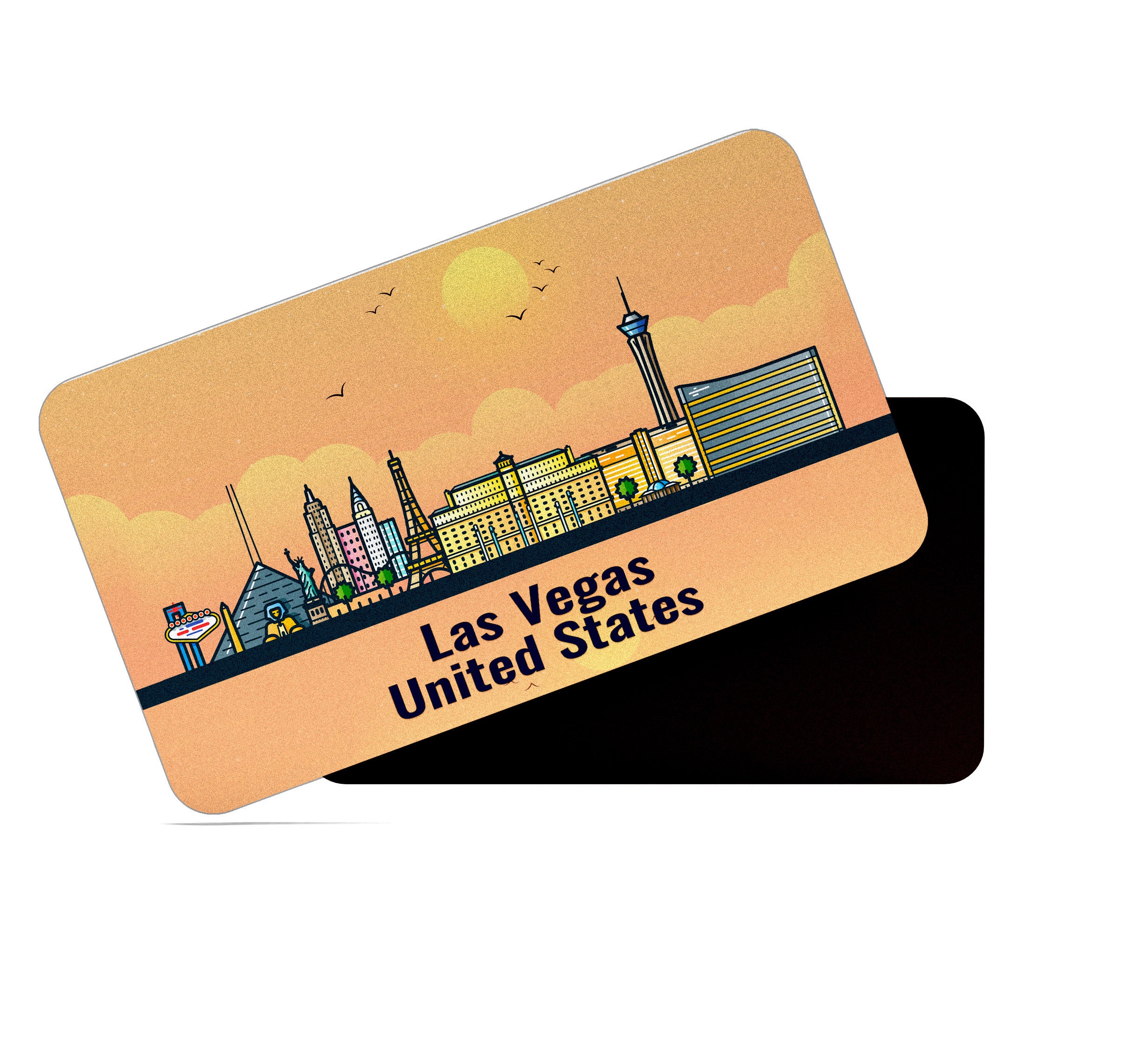 dhcrafts Rectangular Fridge Magnet Orange United States Las Vegas Design Pack of 1 (8.6cm x 5.4cm)