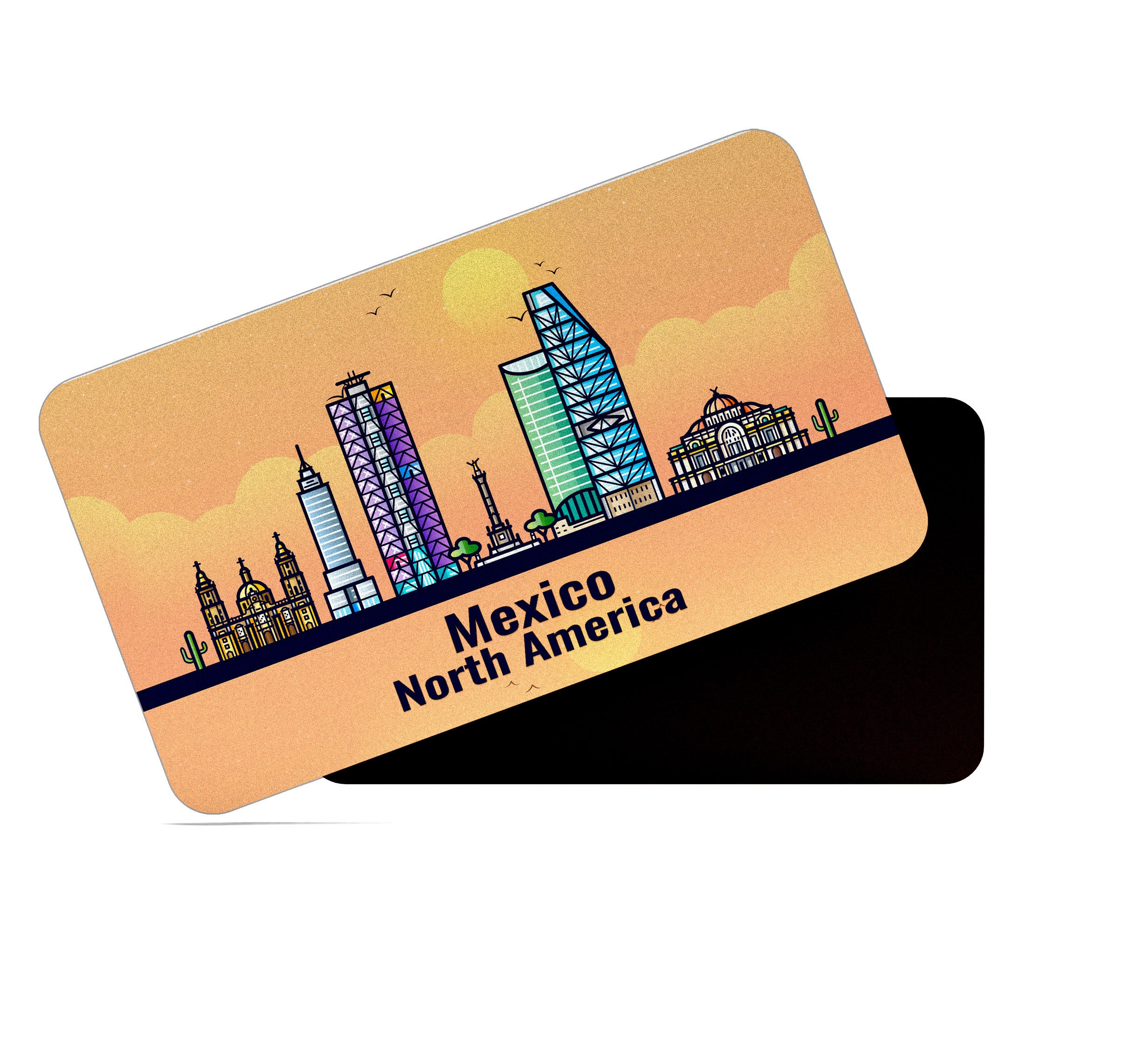 dhcrafts Rectangular Fridge Magnet Orange North America Mexico Design Pack of 1 (8.6cm x 5.4cm)