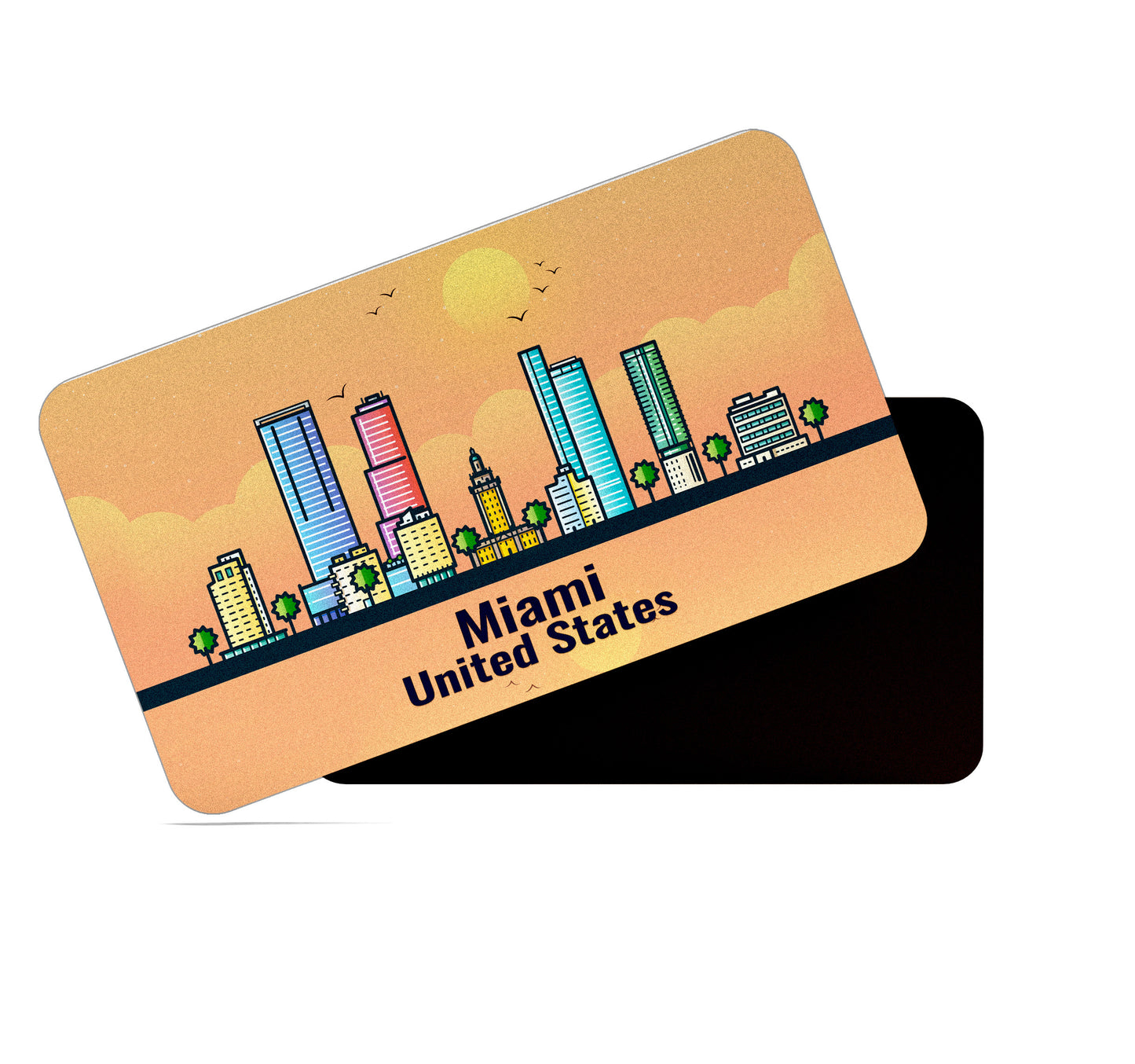 dhcrafts Rectangular Fridge Magnet Orange United States Miami Design Pack of 1 (8.6cm x 5.4cm)