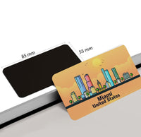 dhcrafts Rectangular Rubber Fridge Magnet / Magnetic Card Orange United States Miami Design Pack of 1 (8.6cm x 5.4cm)