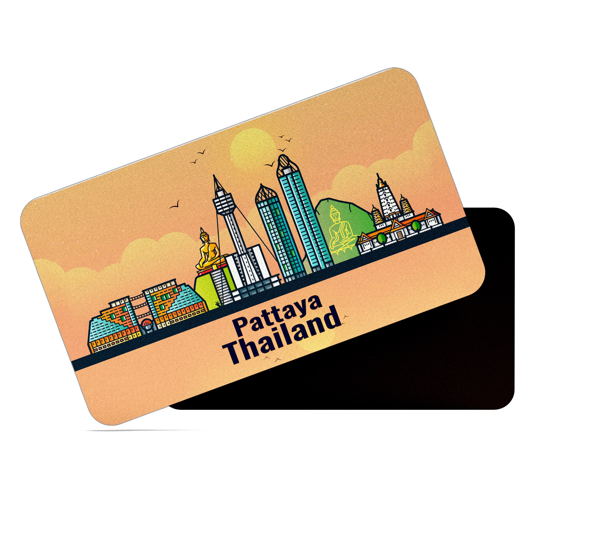 dhcrafts Rectangular Fridge Magnet Orange Thailand Pattaya Design Pack of 1 (8.6cm x 5.4cm)