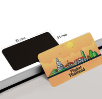 dhcrafts Rectangular Rubber Fridge Magnet / Magnetic Card Orange Thailand Phuket Design Pack of 1 (8.6cm x 5.4cm)