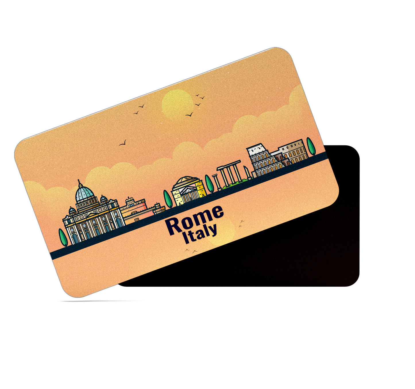 dhcrafts Rectangular Fridge Magnet Orange Italy Rome Design Pack of 1 (8.6cm x 5.4cm)