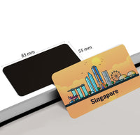 dhcrafts Rectangular Rubber Fridge Magnet / Magnetic Card Orange Singapore Singapore Design Pack of 1 (8.6cm x 5.4cm)