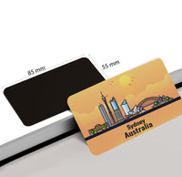 dhcrafts Rectangular Rubber Fridge Magnet / Magnetic Card Orange Australia Sydney Design Pack of 1 (8.6cm x 5.4cm)