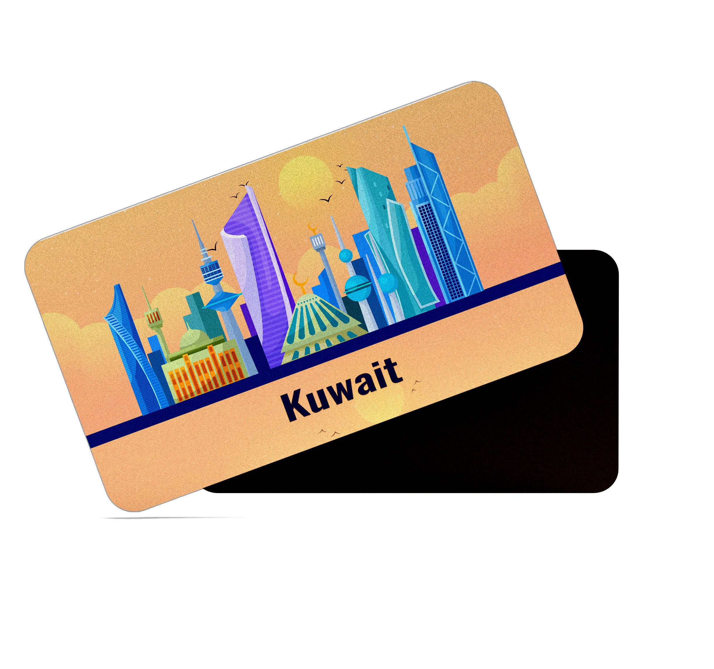 dhcrafts Rectangular Fridge Magnet Orange Arabian Peninsula Kuwait Design Pack of 1 (8.6cm x 5.4cm)