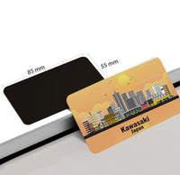 dhcrafts Rectangular Rubber Fridge Magnet / Magnetic Card Orange Japan Kawasaki Design Pack of 1 (8.6cm x 5.4cm)