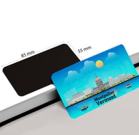 dhcrafts Rectangular Rubber Fridge Magnet / Magnetic Card Blue Vermont Montpelier Design Pack of 1 (8.6cm x 5.4cm)