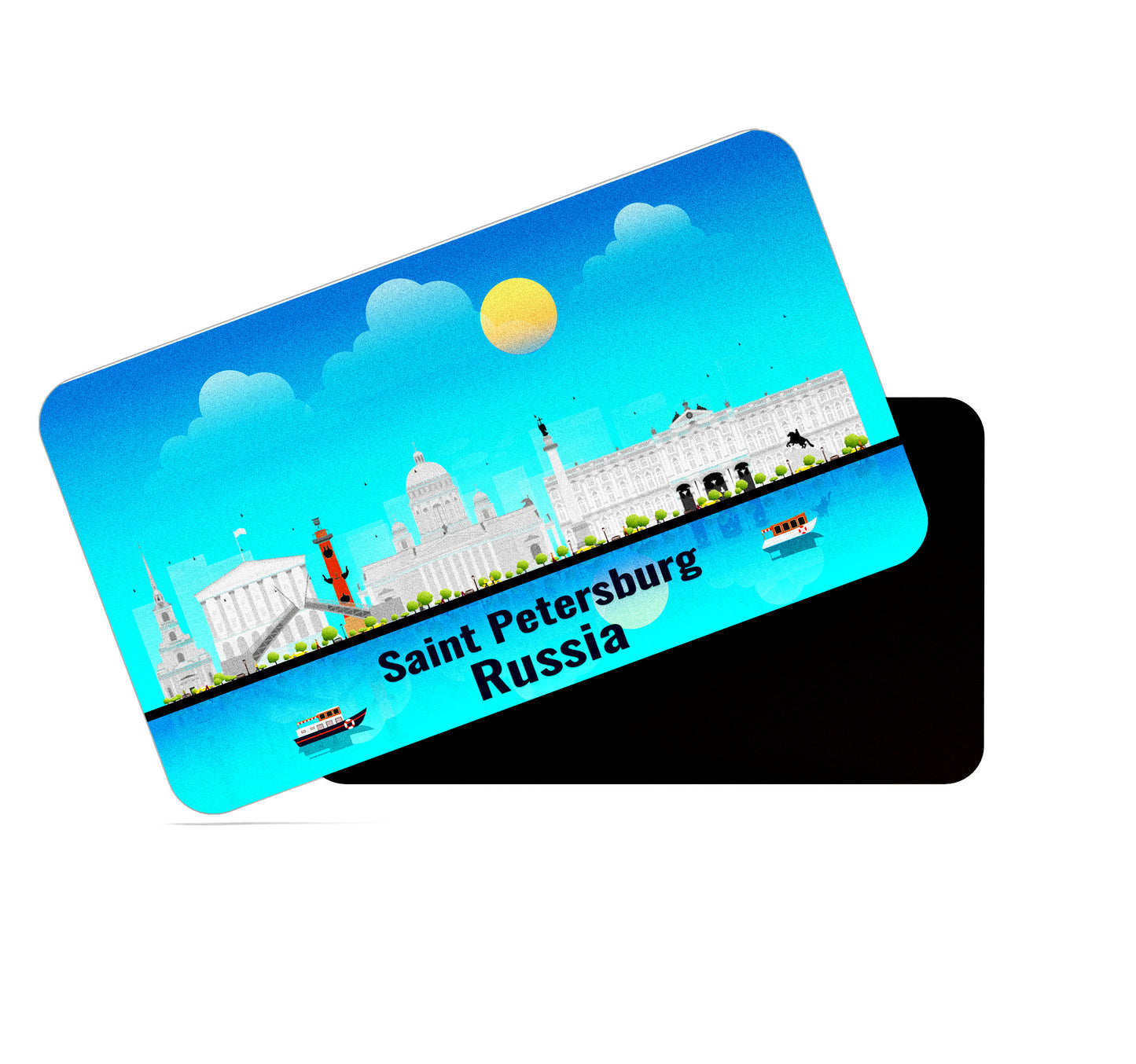 dhcrafts Rectangular Fridge Magnet Blue Russia Saint Petersburg Design Pack of 1 (8.6cm x 5.4cm)