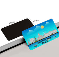 dhcrafts Rectangular Rubber Fridge Magnet / Magnetic Card Blue Russia Saint Petersburg Design Pack of 1 (8.6cm x 5.4cm)
