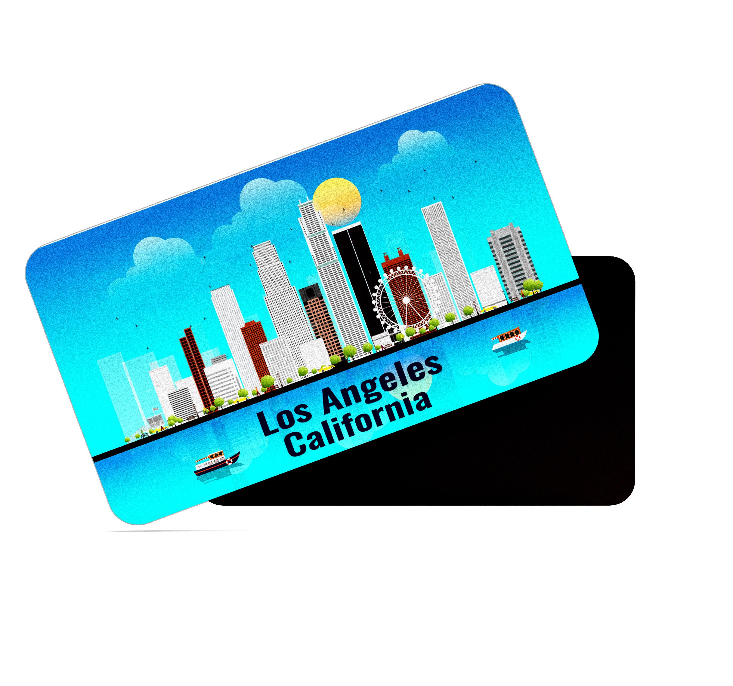 dhcrafts Rectangular Fridge Magnet Blue California Los Angeles Design Pack of 1 (8.6cm x 5.4cm)