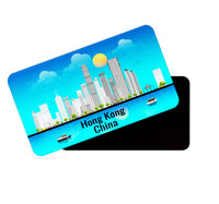 dhcrafts Rectangular Fridge Magnet Blue China Hong Kong Design Pack of 1 (8.6cm x 5.4cm)