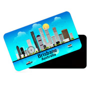 dhcrafts Rectangular Fridge Magnet Blue Australia Brisbane Design Pack of 1 (8.6cm x 5.4cm)