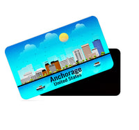 dhcrafts Rectangular Fridge Magnet Blue United States Anchorage Design Pack of 1 (8.6cm x 5.4cm)