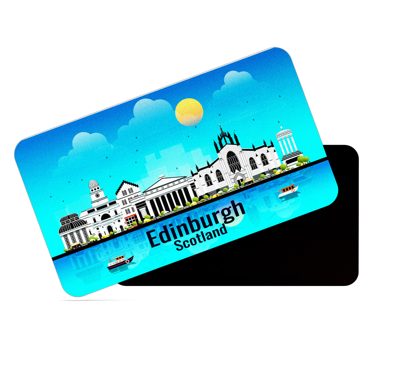 dhcrafts Rectangular Fridge Magnet Blue Scotland Edinburg Design Pack of 1 (8.6cm x 5.4cm)