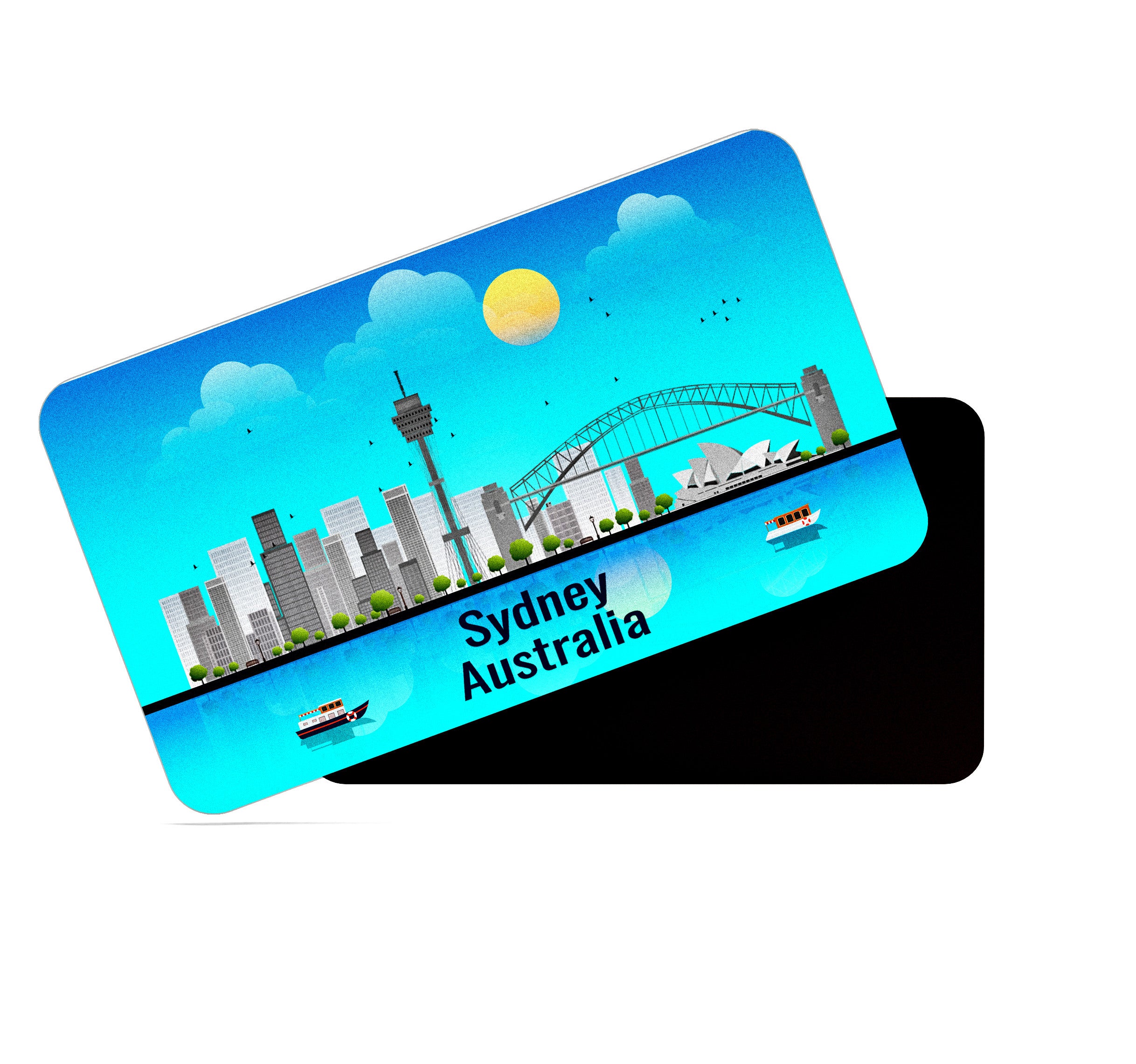 dhcrafts Rectangular Fridge Magnet Blue Australia Sydney Design Pack of 1 (8.6cm x 5.4cm)