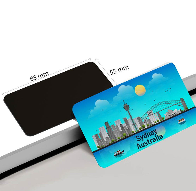 dhcrafts Rectangular Rubber Fridge Magnet / Magnetic Card Blue Australia Sydney Design Pack of 1 (8.6cm x 5.4cm)