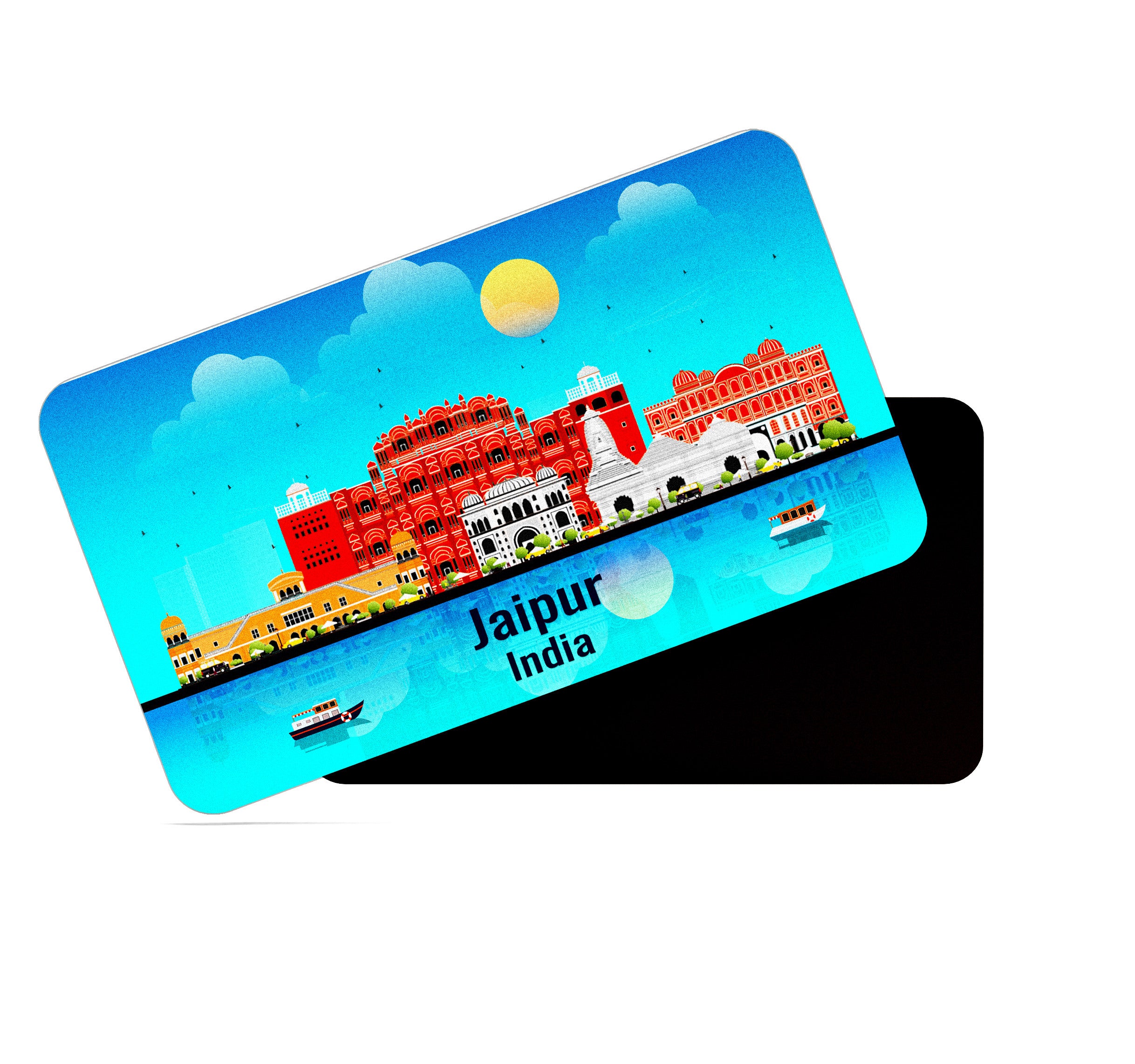 dhcrafts Rectangular Fridge Magnet Blue India Jaipur Design Pack of 1 (8.6cm x 5.4cm)