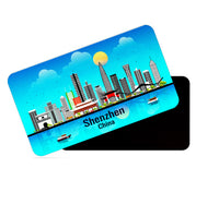 dhcrafts Rectangular Fridge Magnet Blue China Shenzhen Design Pack of 1 (8.6cm x 5.4cm)