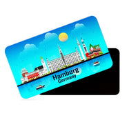 dhcrafts Rectangular Fridge Magnet Blue Germany Hamburg Design Pack of 1 (8.6cm x 5.4cm)