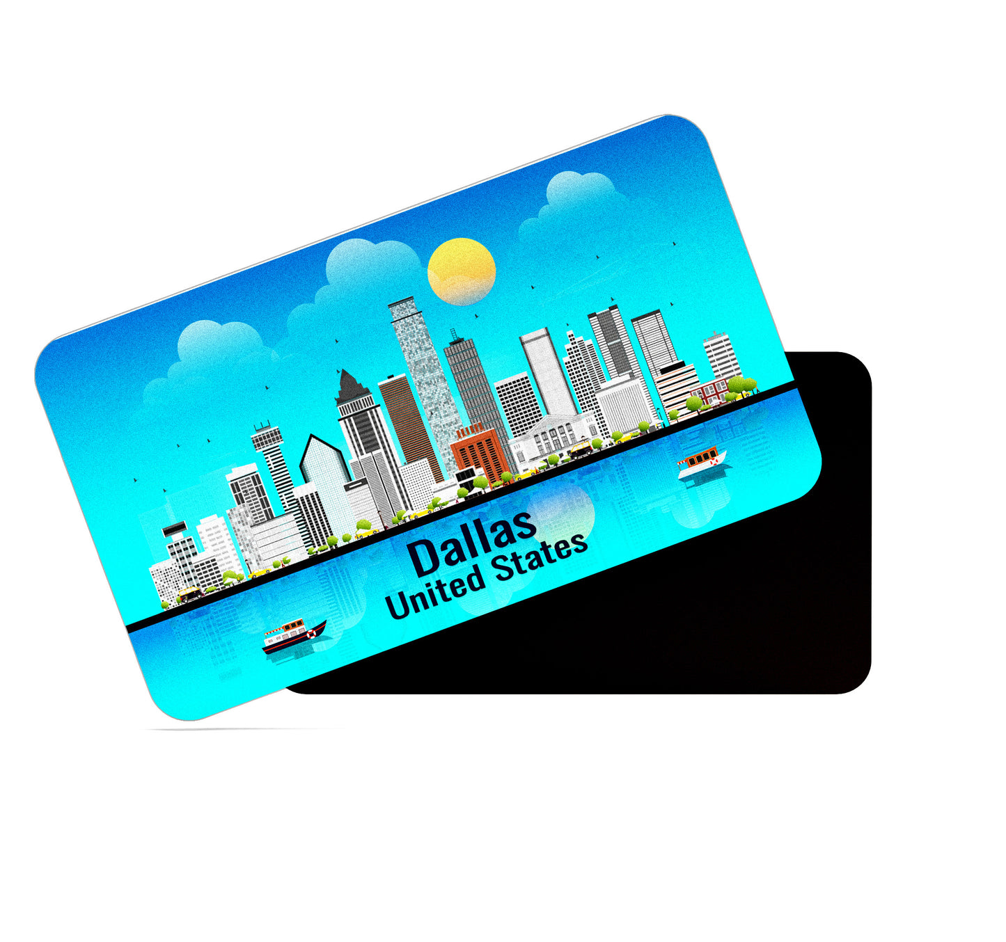 dhcrafts Rectangular Fridge Magnet Blue United States Dallas Design Pack of 1 (8.6cm x 5.4cm)