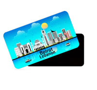 dhcrafts Rectangular Fridge Magnet Blue Lebanon Beirut Design Pack of 1 (8.6cm x 5.4cm)
