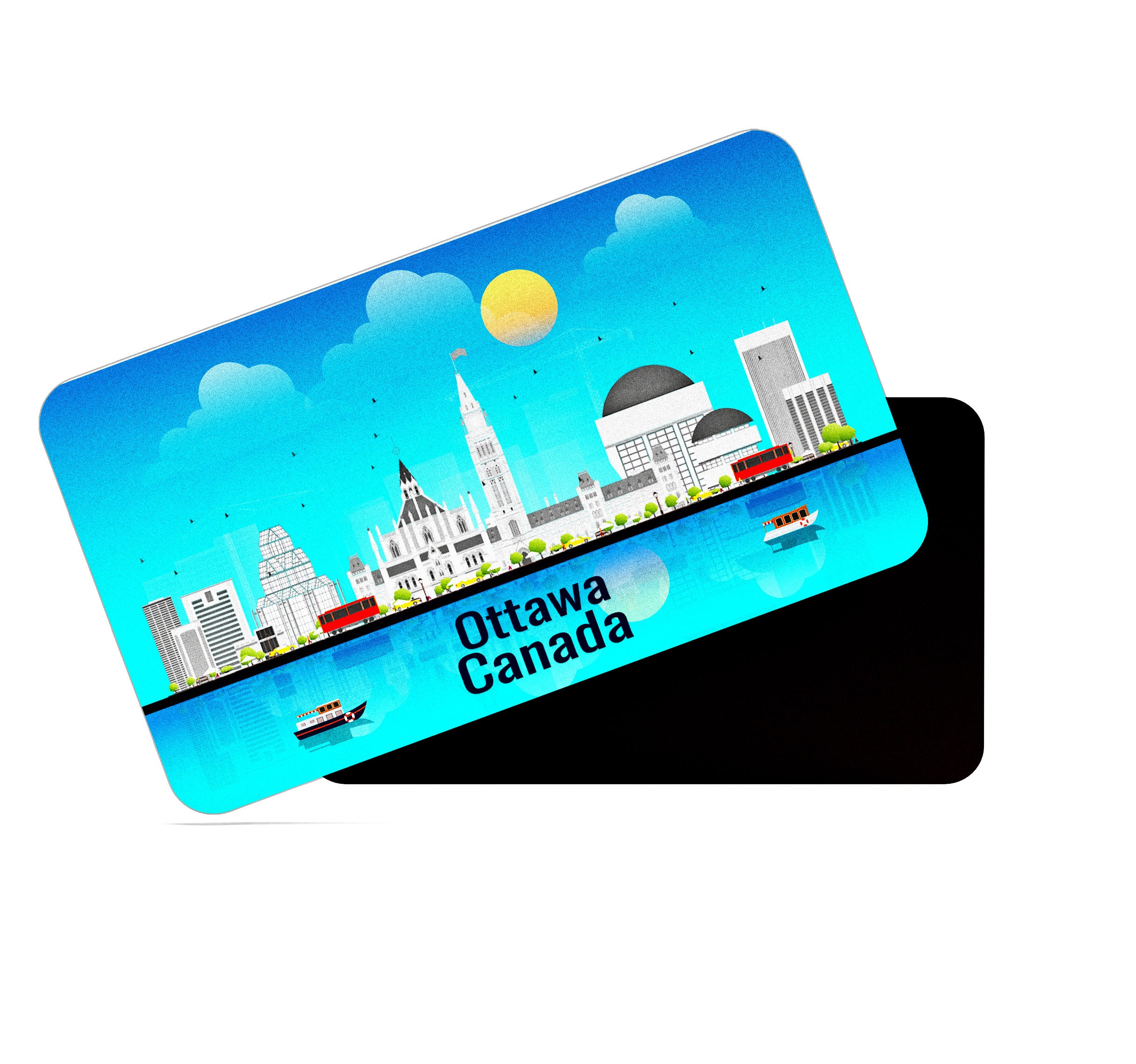 dhcrafts Rectangular Fridge Magnet Blue Canada Ottawa Design Pack of 1 (8.6cm x 5.4cm)