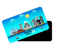 dhcrafts Rectangular Fridge Magnet Blue China Harbin Design Pack of 1 (8.6cm x 5.4cm)