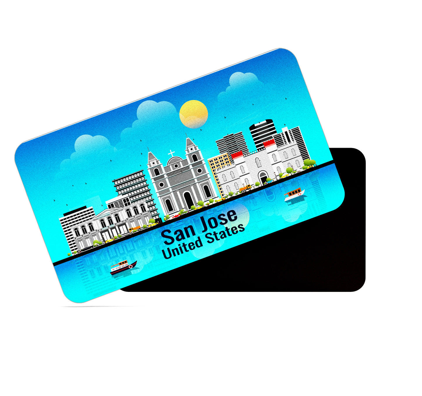 dhcrafts Rectangular Fridge Magnet Blue United States San Jose Design Pack of 1 (8.6cm x 5.4cm)