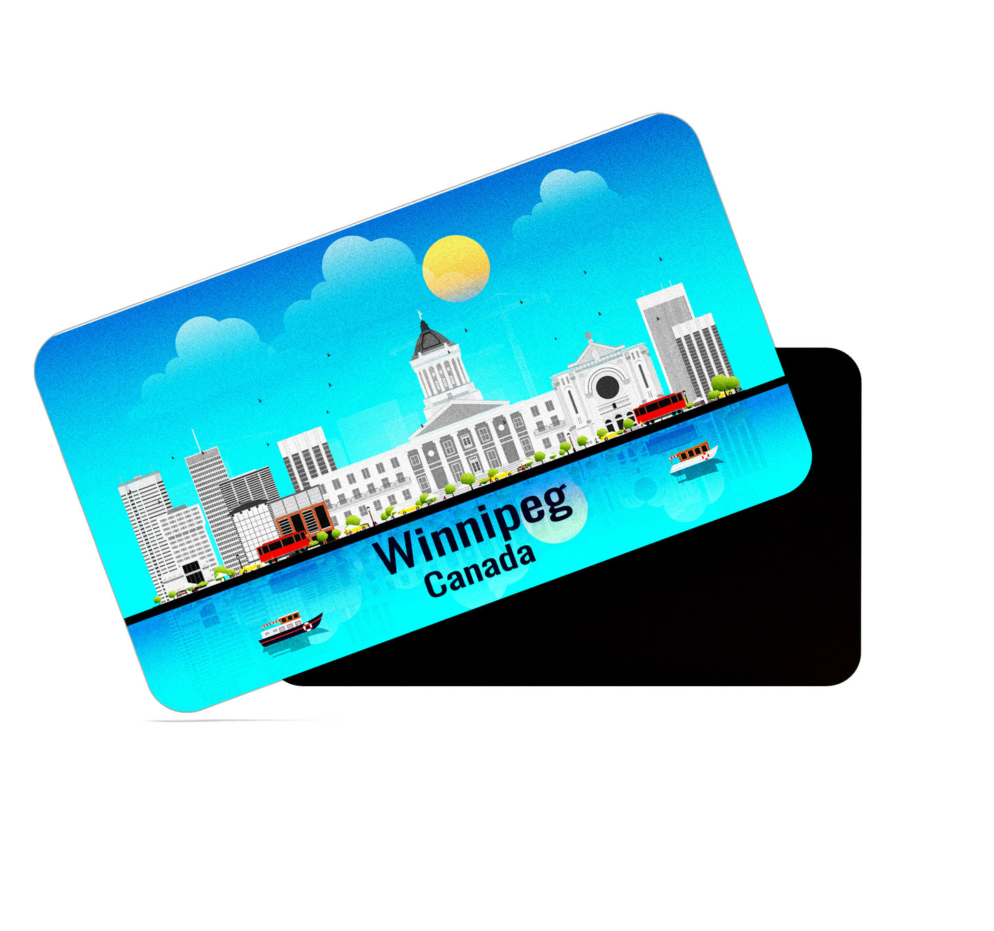 dhcrafts Rectangular Fridge Magnet Blue Canada Winnipeg Design Pack of 1 (8.6cm x 5.4cm)