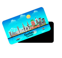 dhcrafts Rectangular Fridge Magnet Blue Canada Quebec Design Pack of 1 (8.6cm x 5.4cm)