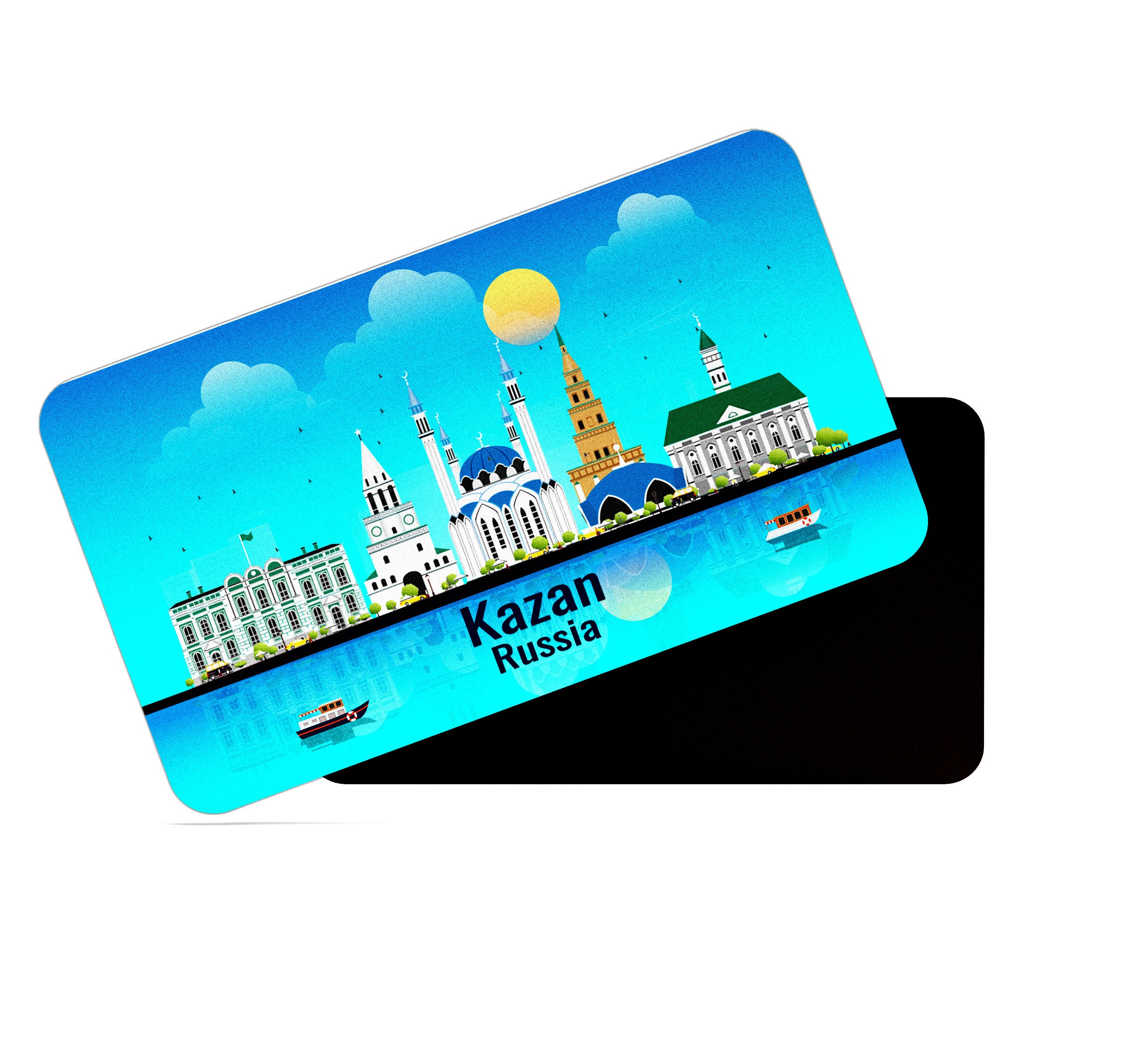 dhcrafts Rectangular Fridge Magnet Blue Russia Kazan Design Pack of 1 (8.6cm x 5.4cm)