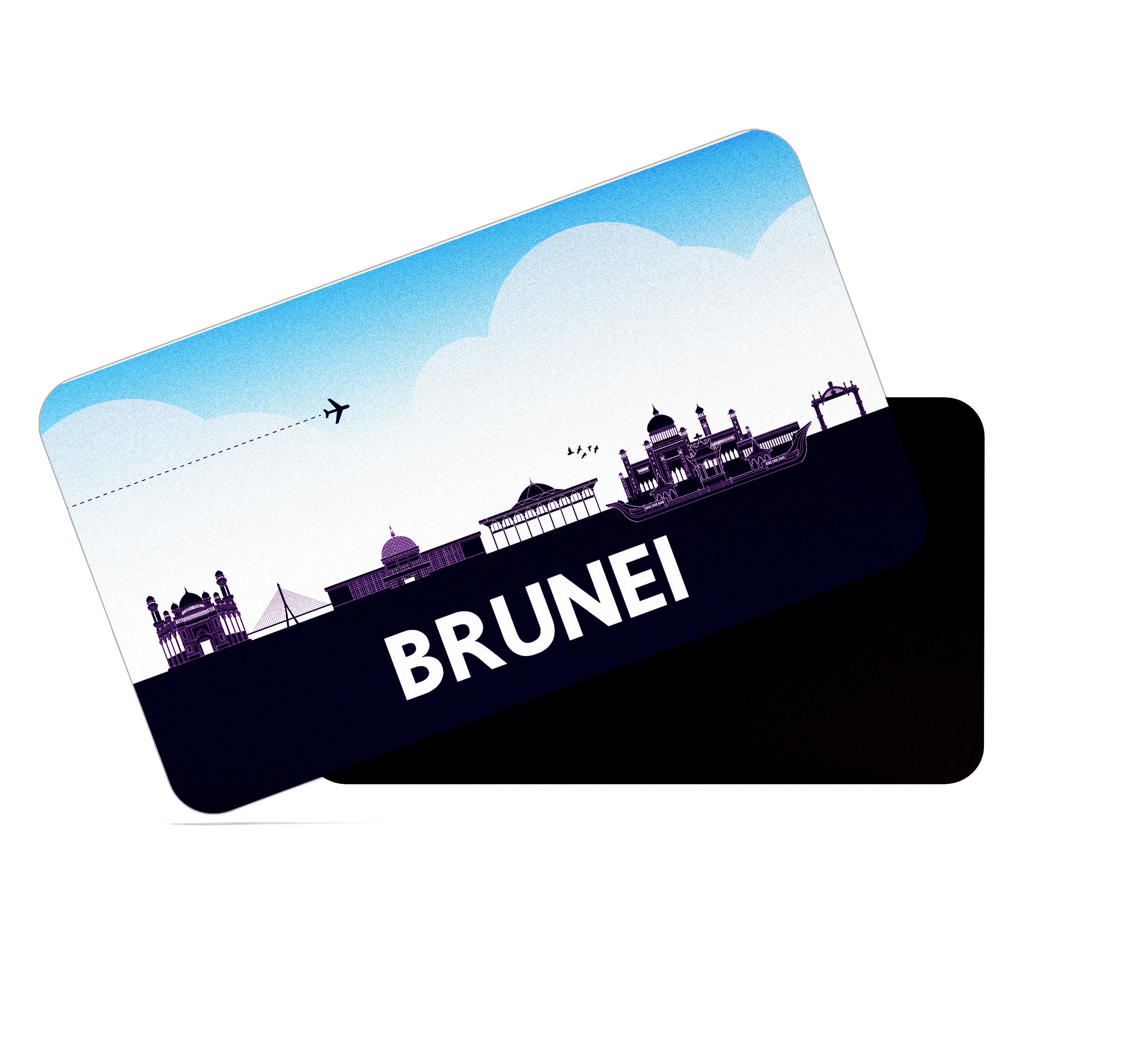 dhcrafts Rectangular Fridge Magnet Purple Brunei Design Pack of 1 (8.6cm x 5.4cm)