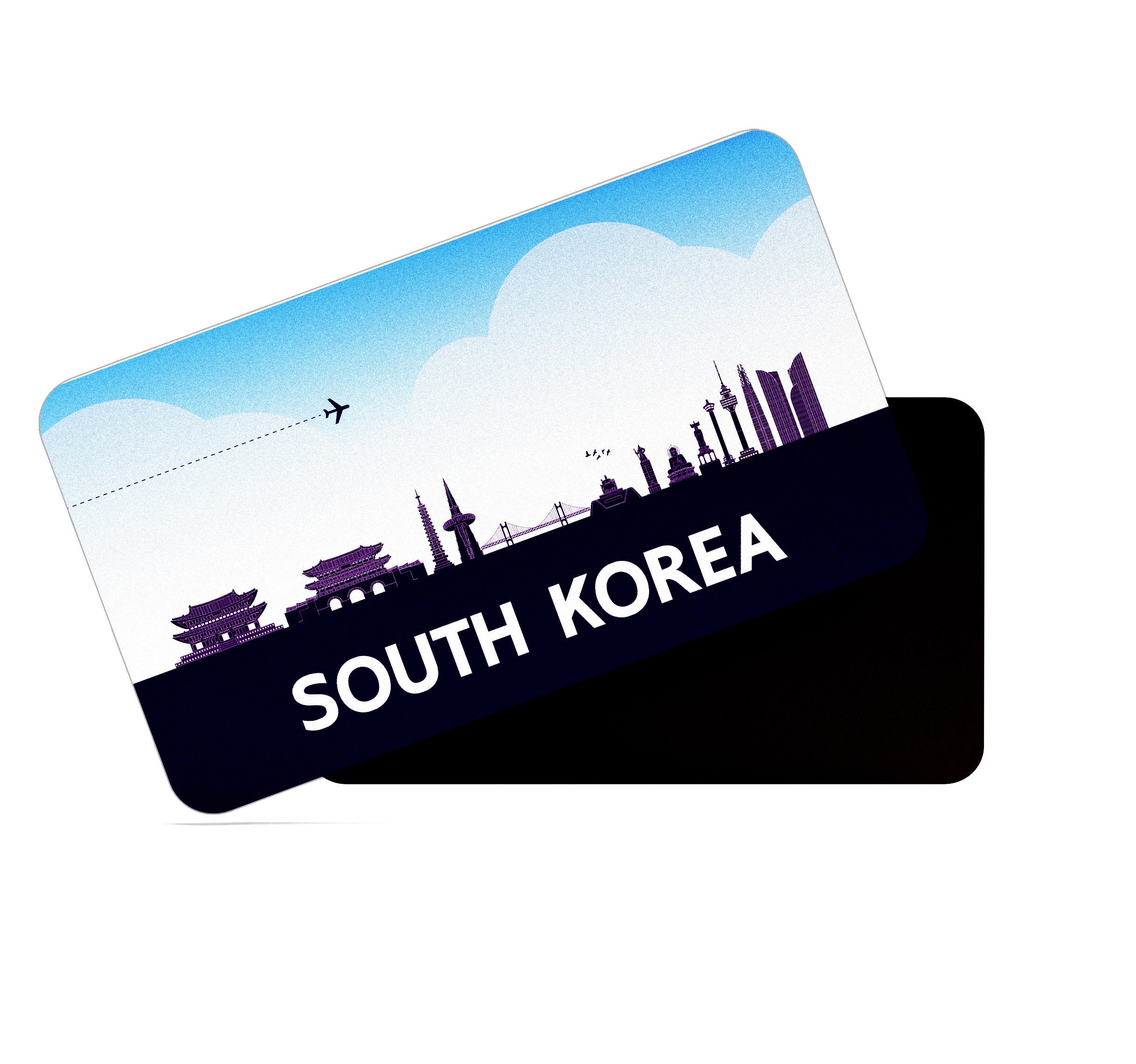 dhcrafts Rectangular Fridge Magnet Purple South Korea Design Pack of 1 (8.6cm x 5.4cm)