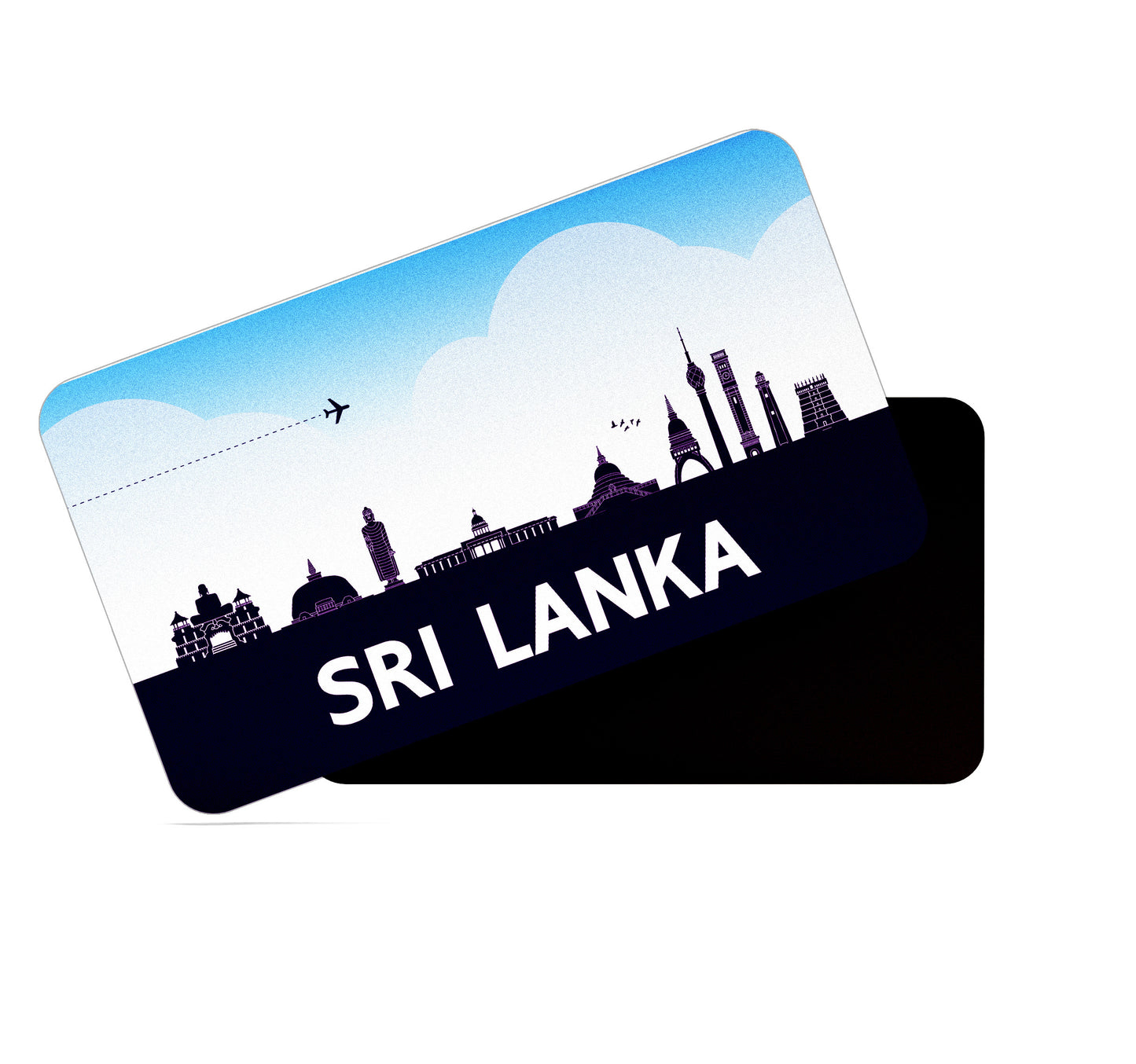 dhcrafts Rectangular Fridge Magnet Purple Sri Lanka Design Pack of 1 (8.6cm x 5.4cm)