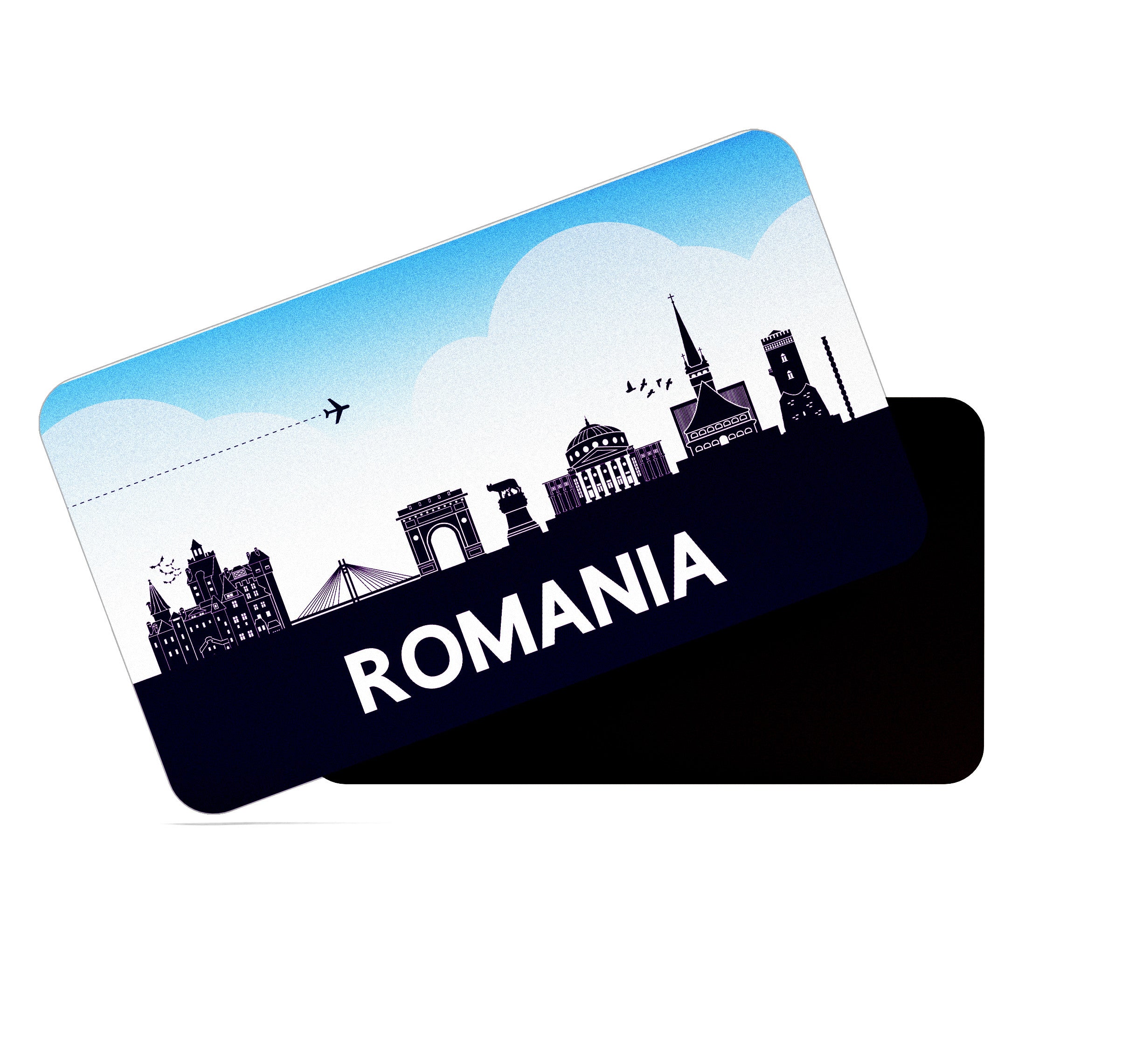 dhcrafts Rectangular Fridge Magnet Purple Romania Design Pack of 1 (8.6cm x 5.4cm)