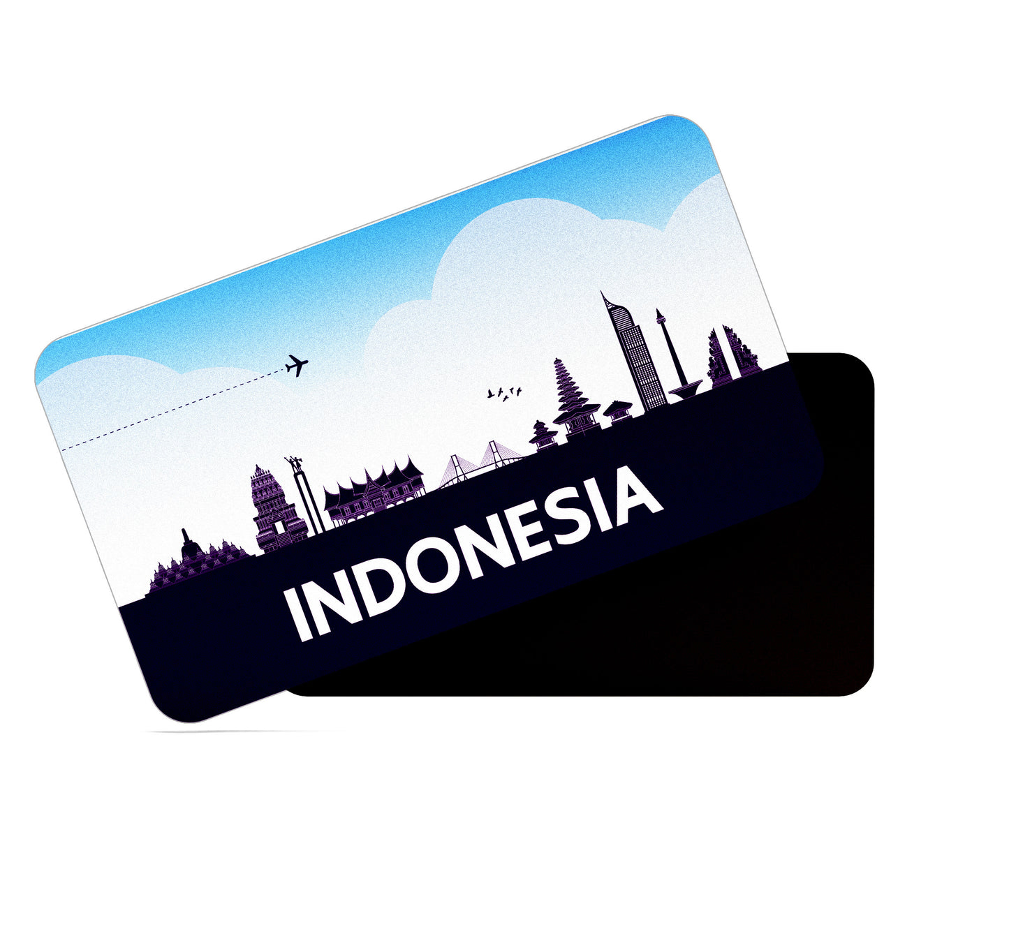 dhcrafts Rectangular Fridge Magnet Purple Indonesia Design Pack of 1 (8.6cm x 5.4cm)
