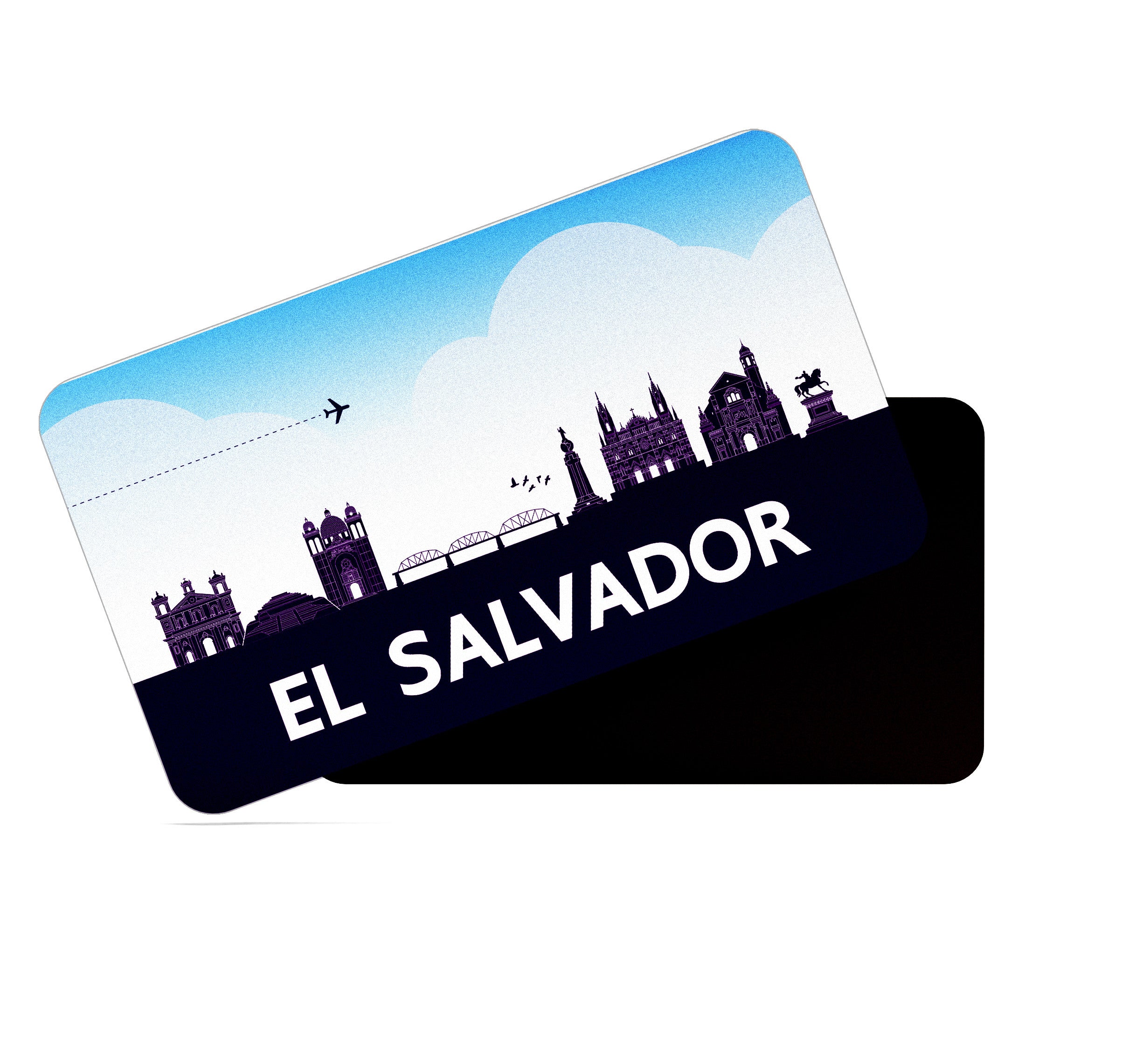 dhcrafts Rectangular Fridge Magnet Purple El Salvador Design Pack of 1 (8.6cm x 5.4cm)