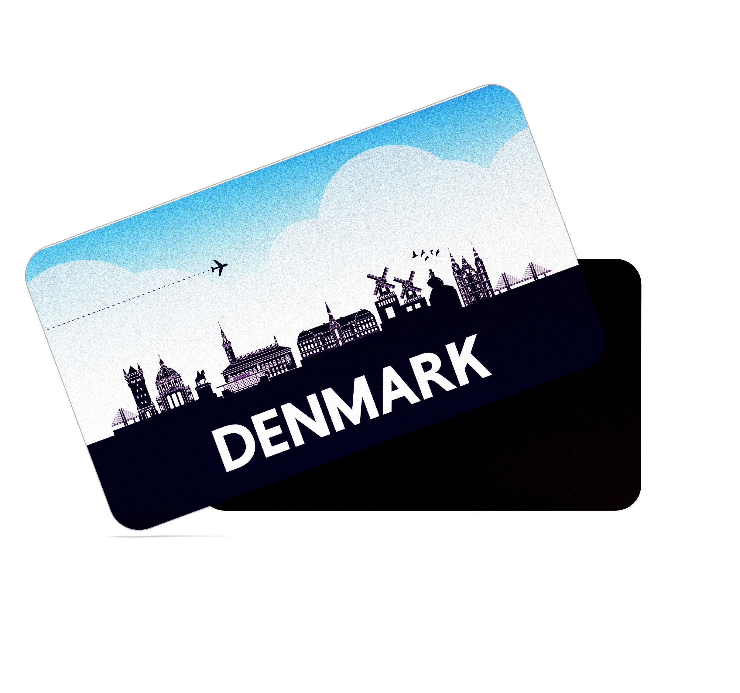 dhcrafts Rectangular Fridge Magnet Purple Denmark Design Pack of 1 (8.6cm x 5.4cm)