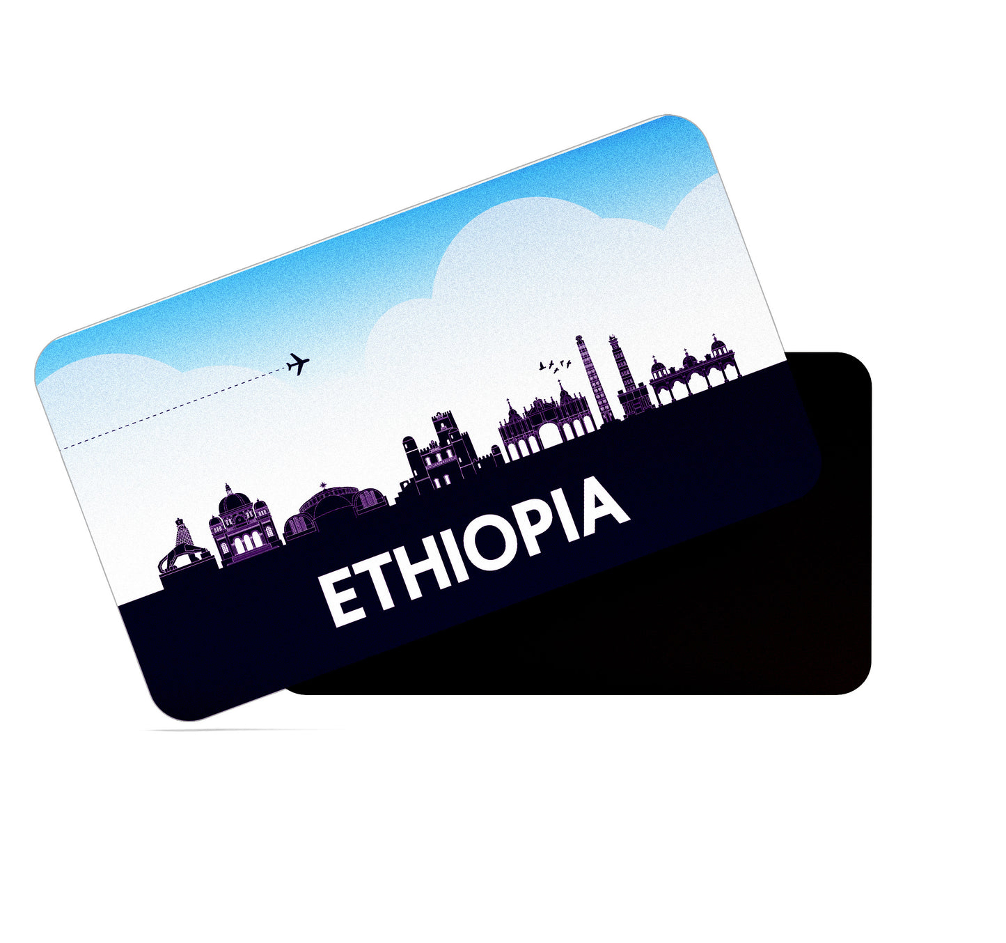 dhcrafts Rectangular Fridge Magnet Purple Ethiopia Design Pack of 1 (8.6cm x 5.4cm)