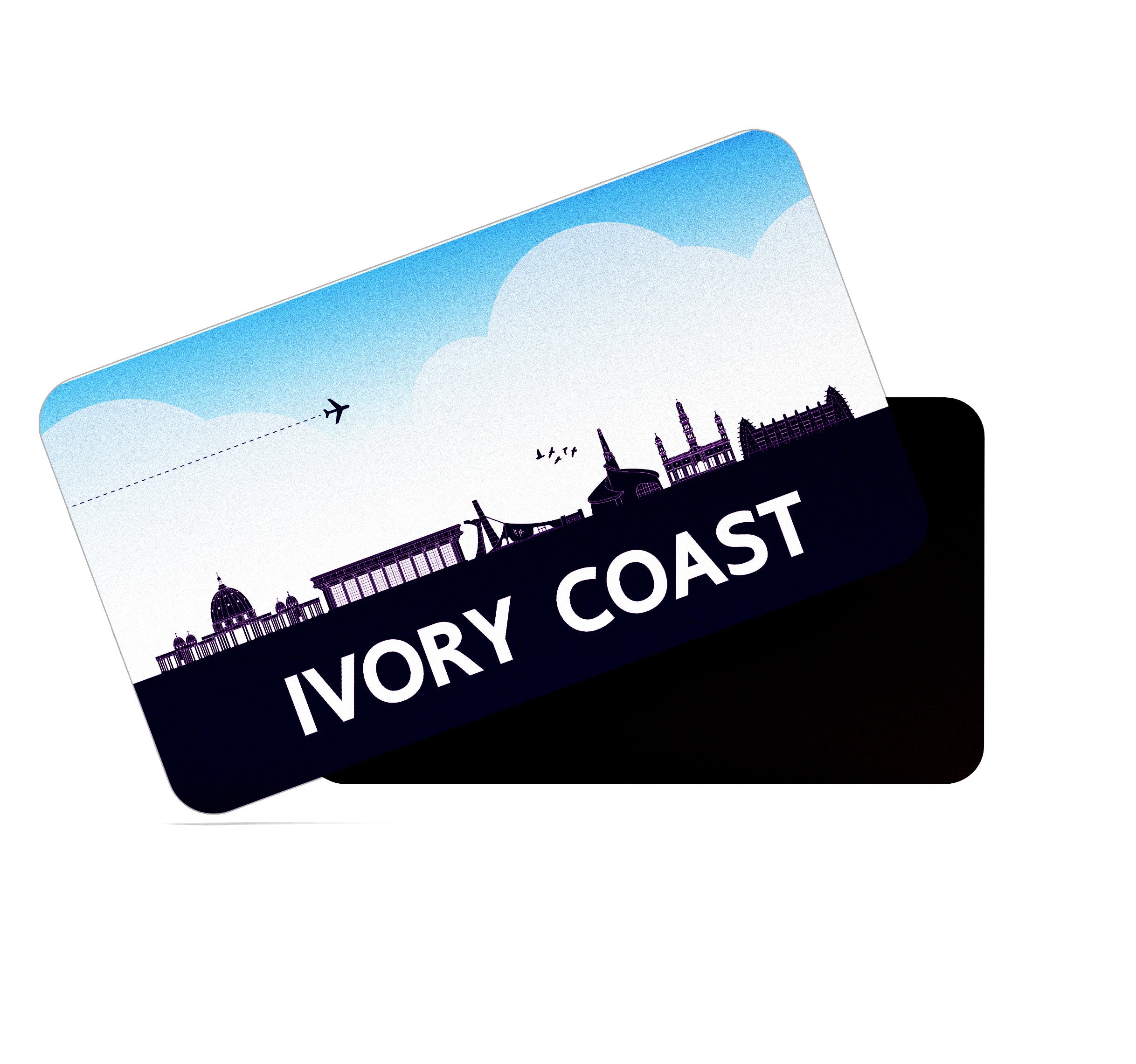 dhcrafts Rectangular Fridge Magnet Purple Ivory Coast Design Pack of 1 (8.6cm x 5.4cm)