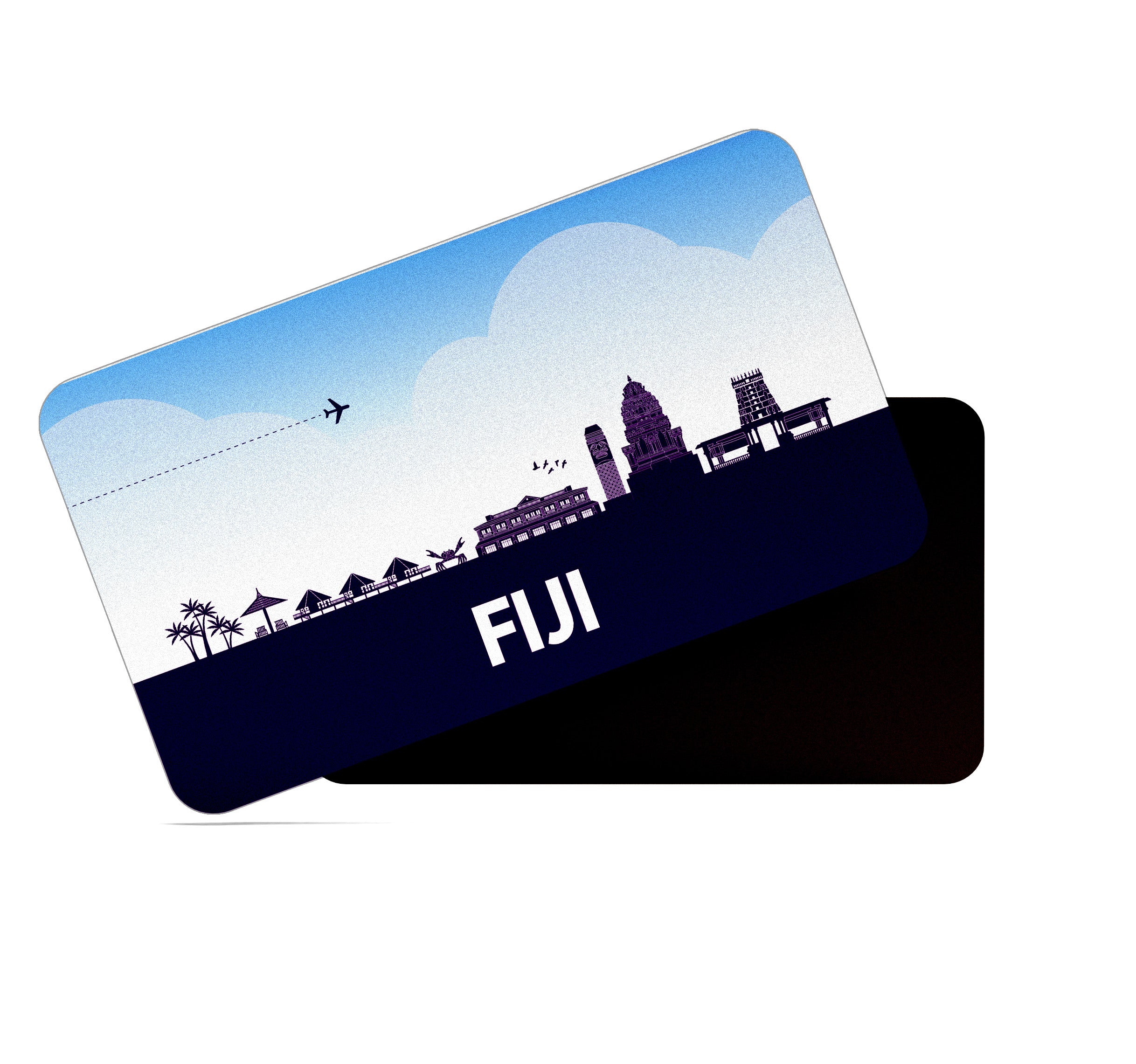 dhcrafts Rectangular Fridge Magnet Purple Fiji Design Pack of 1 (8.6cm x 5.4cm)