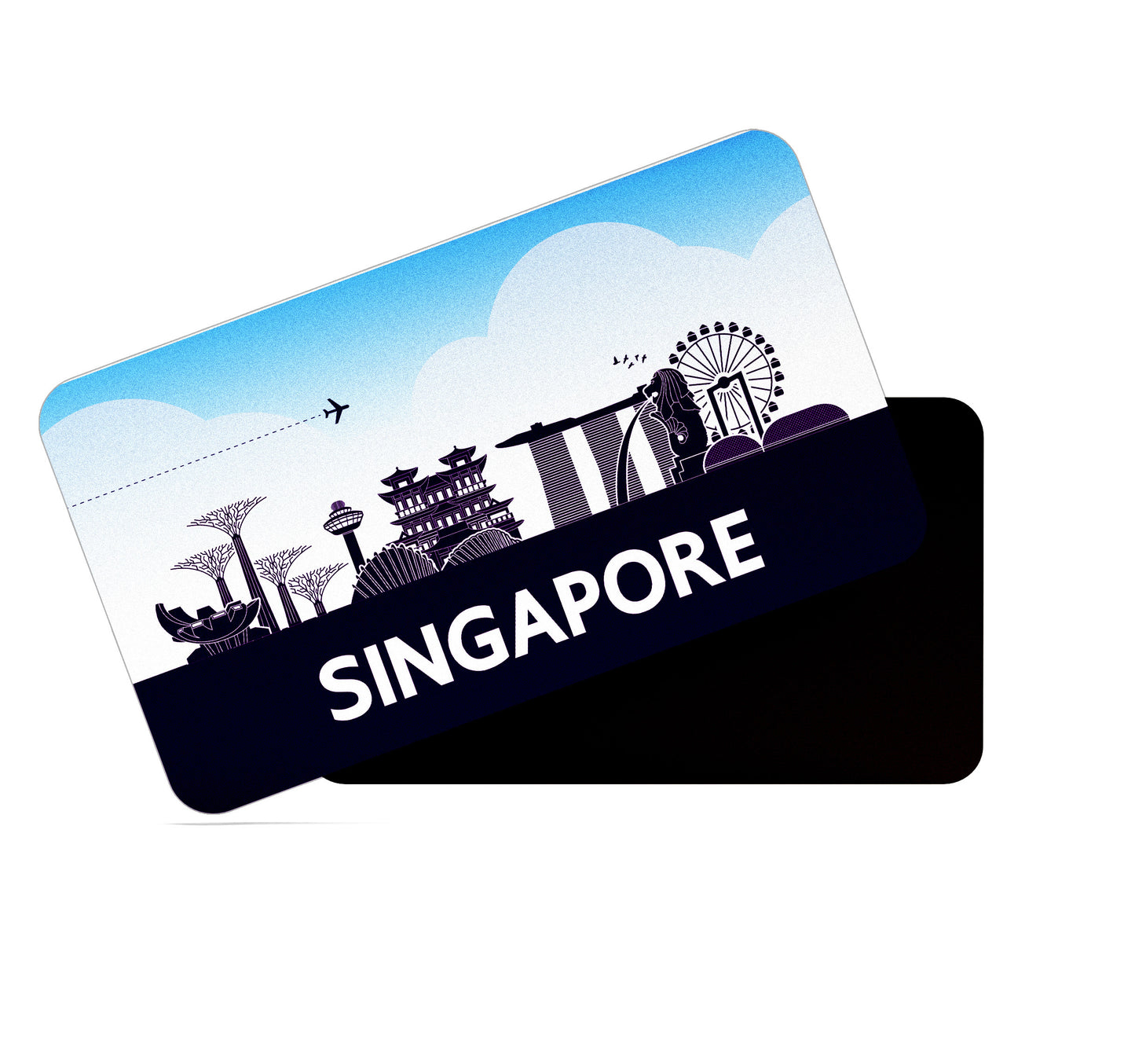 dhcrafts Rectangular Fridge Magnet Purple Singapore Design Pack of 1 (8.6cm x 5.4cm)