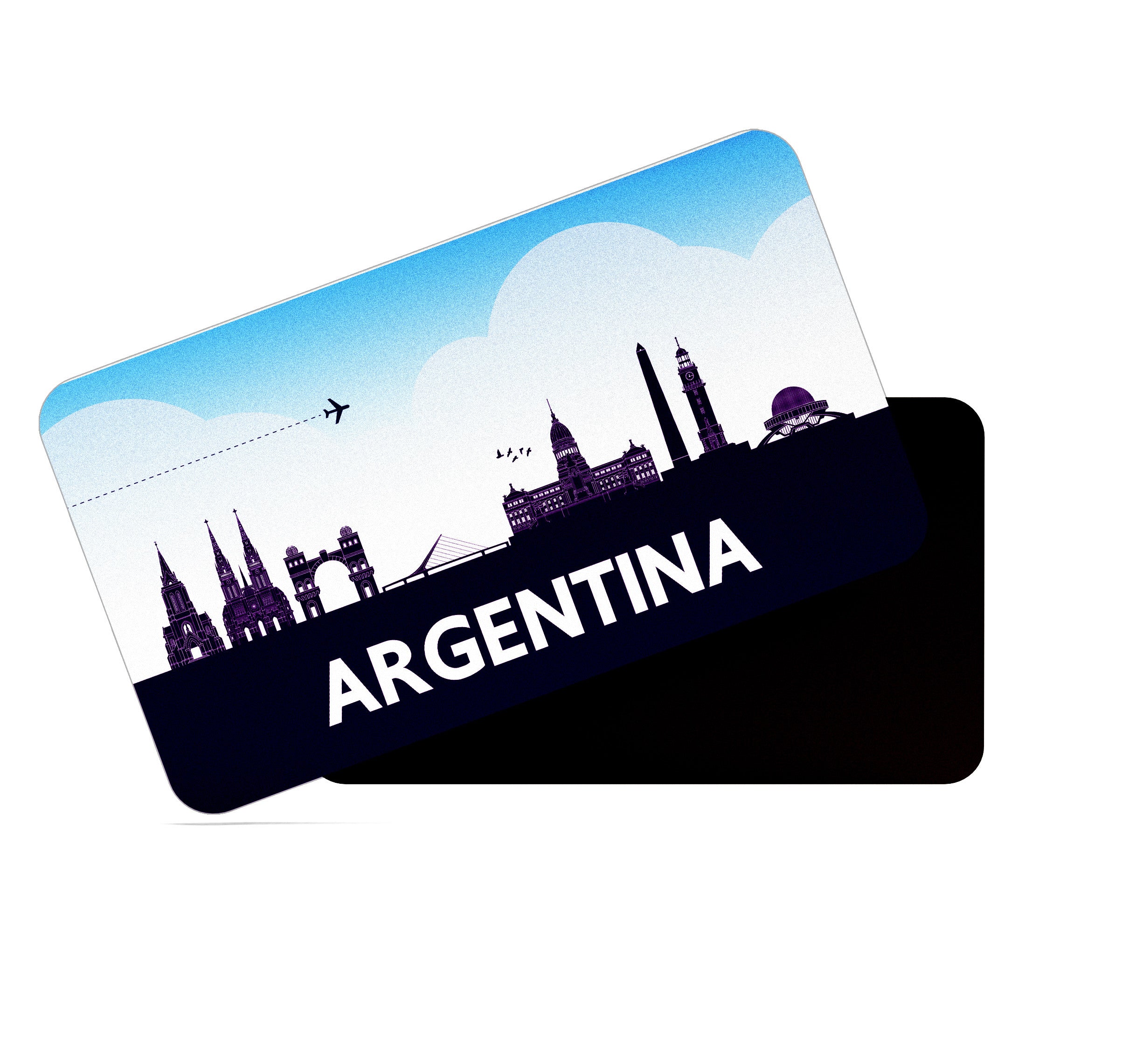 dhcrafts Rectangular Fridge Magnet Purple Argentina Design Pack of 1 (8.6cm x 5.4cm)