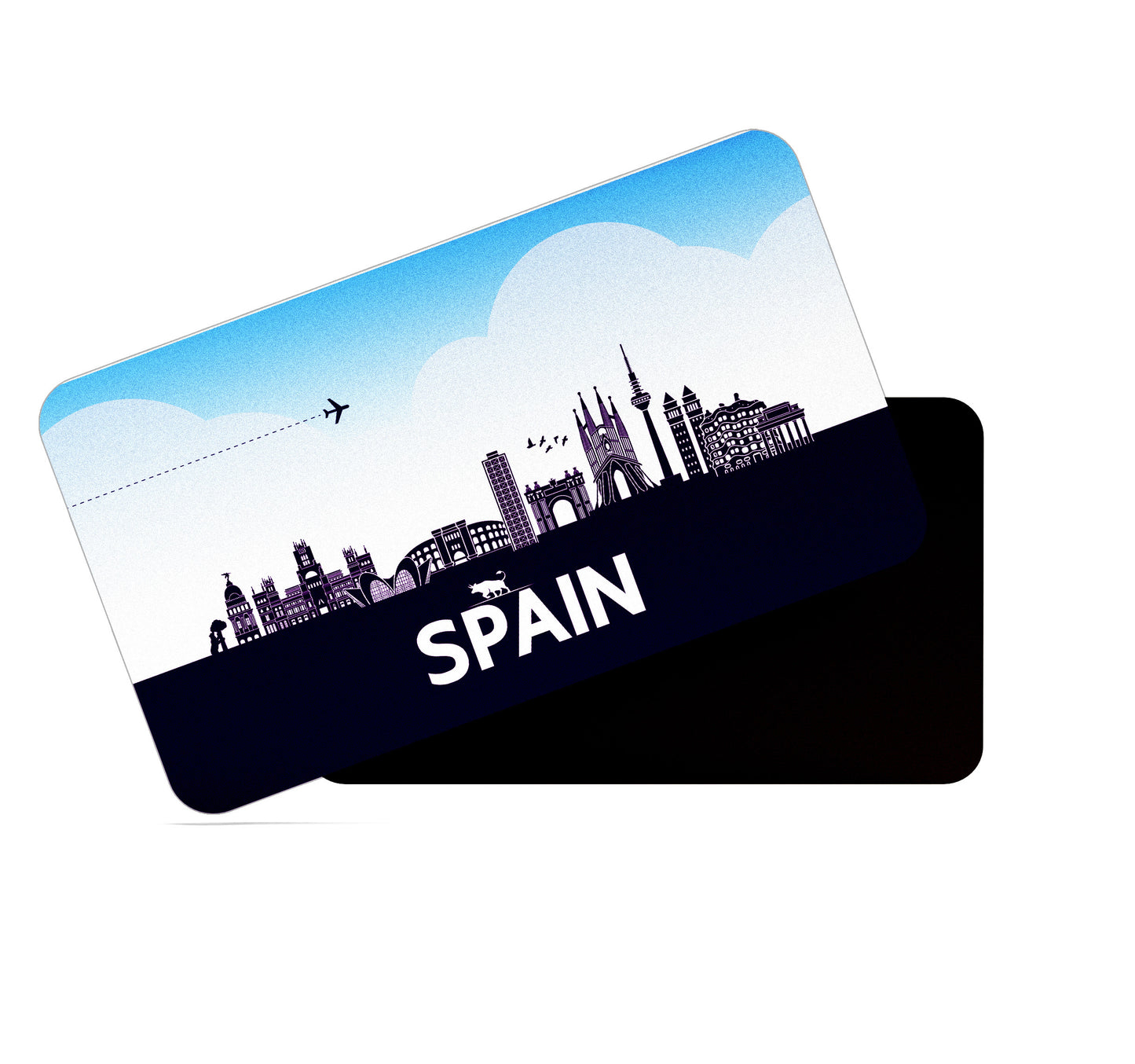 dhcrafts Rectangular Fridge Magnet Purple Spain Design Pack of 1 (8.6cm x 5.4cm)