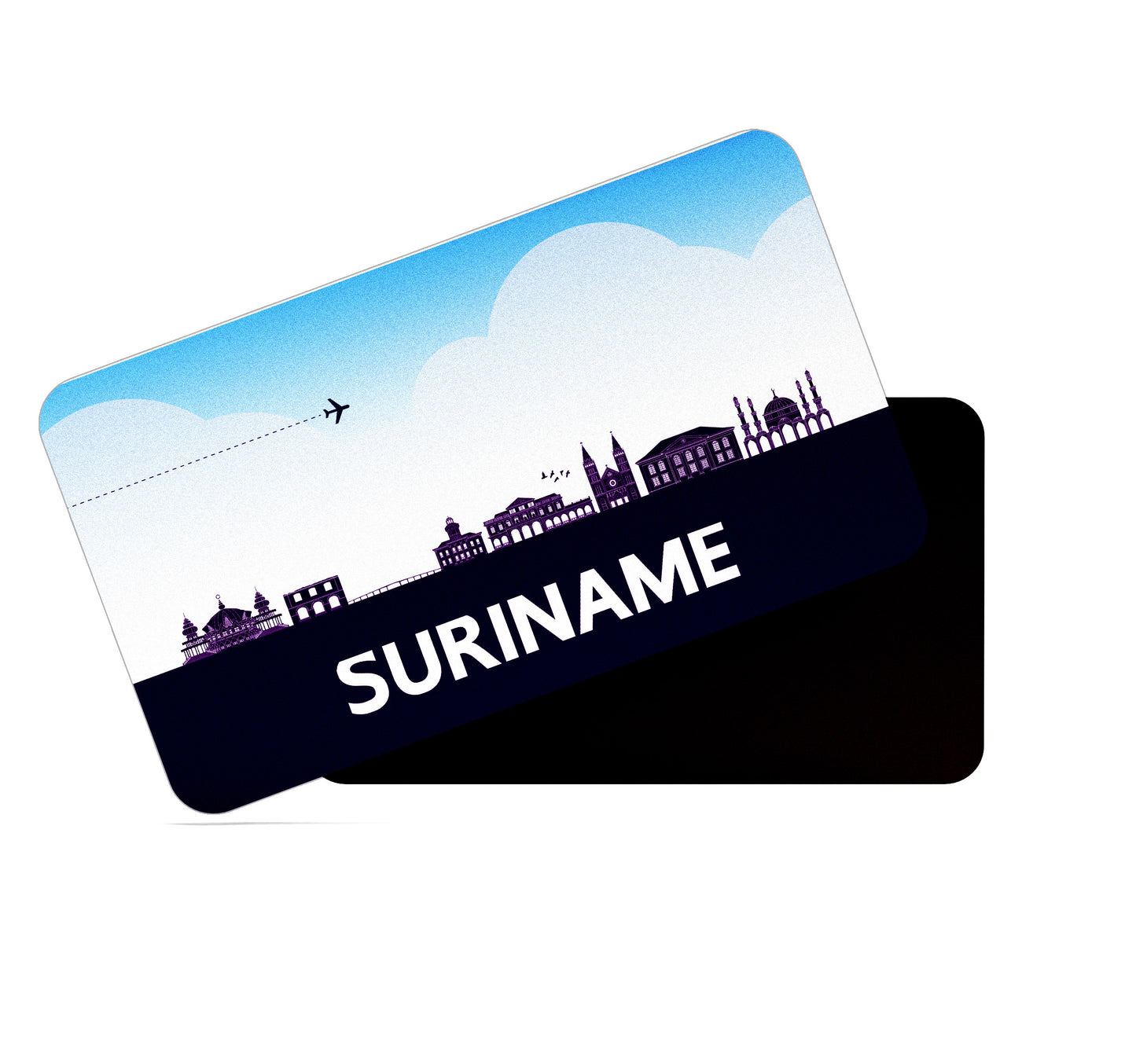 dhcrafts Rectangular Fridge Magnet Purple Suriname Design Pack of 1 (8.6cm x 5.4cm)