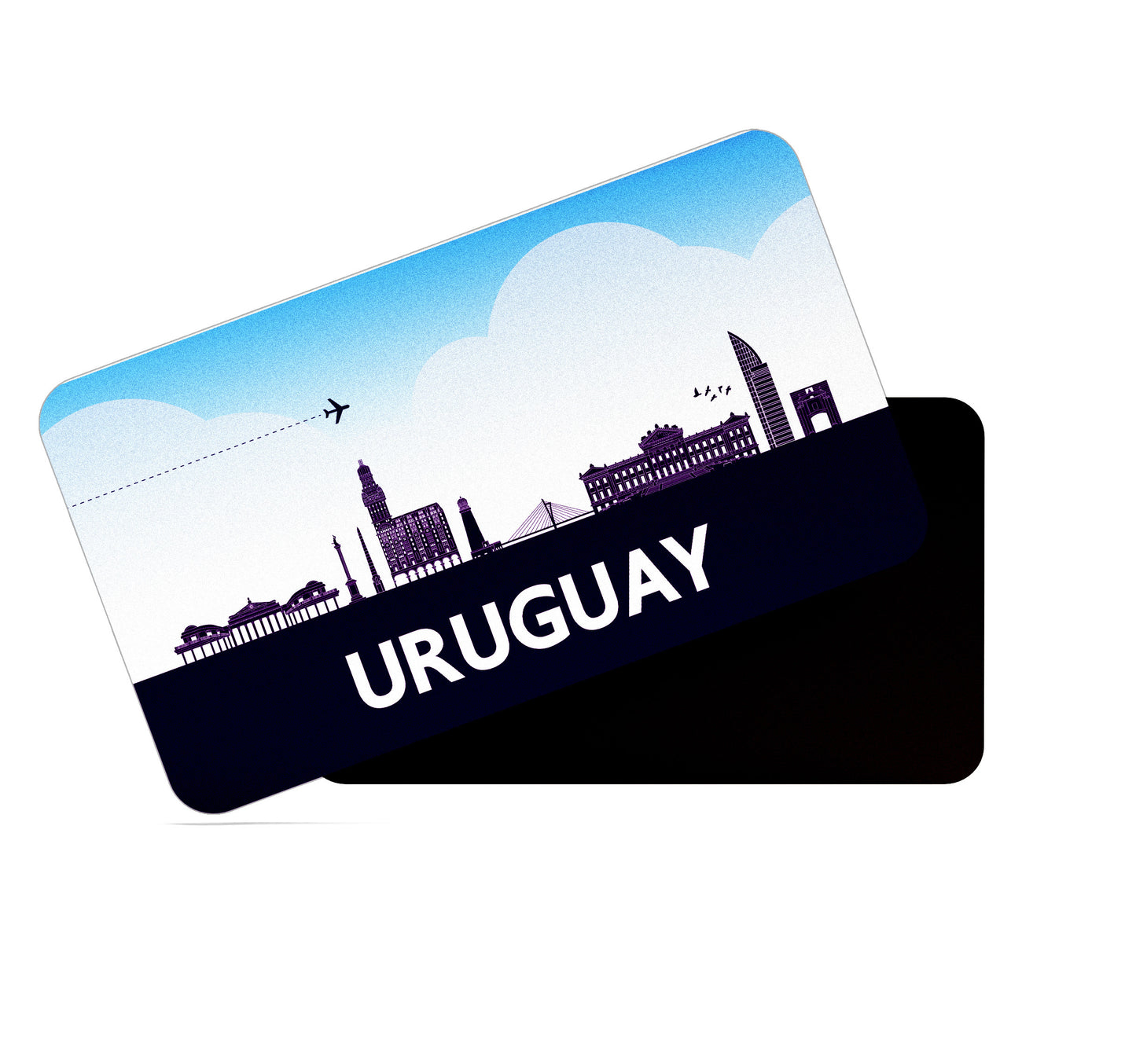 dhcrafts Rectangular Fridge Magnet Purple Uruguay Design Pack of 1 (8.6cm x 5.4cm)