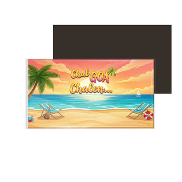 dhcrafts Rectangular Fridge Magnet Goa Multicolor Chal Goa Chalen Design Pack of 1 (8.6cm x 5.4cm)