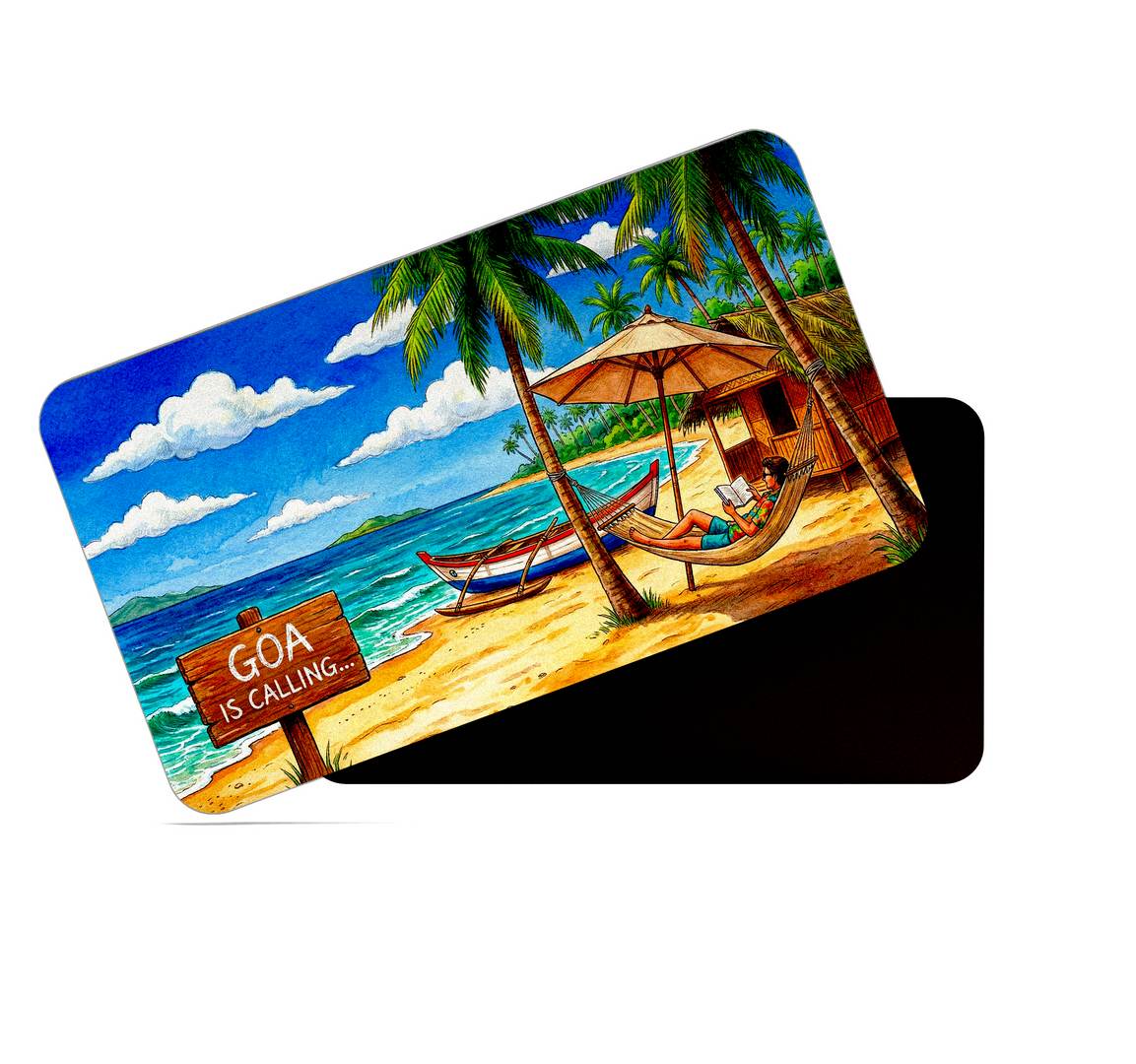 dhcrafts Rectangular Fridge Magnet Goa Multicolor Goa Is Calling Design Pack of 1 (8.6cm x 5.4cm)