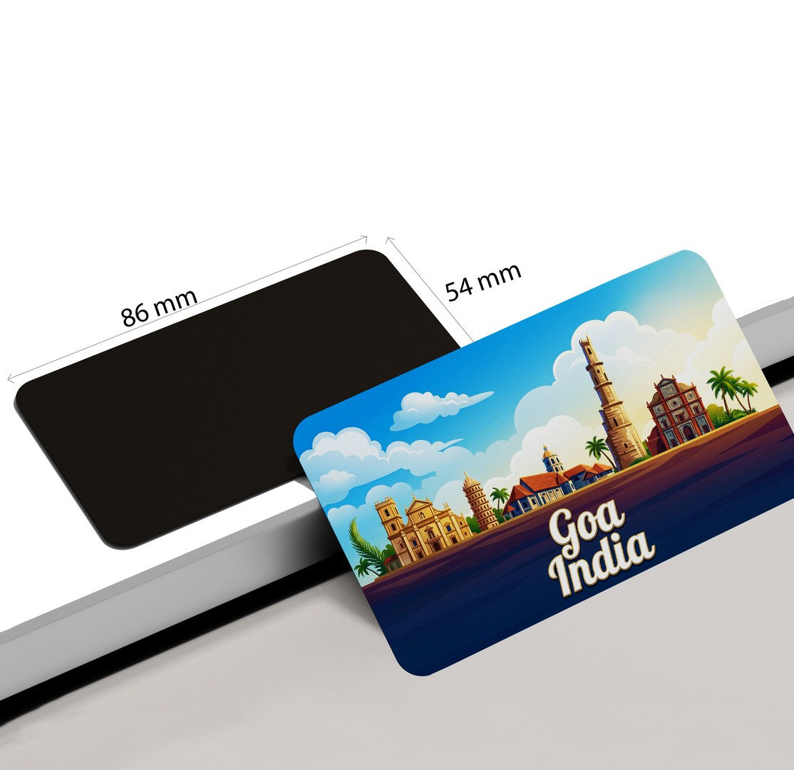 dhcrafts Rectangular Fridge Magnet Goa Multicolor Goa India Design Pack of 1 (8.6cm x 5.4cm)